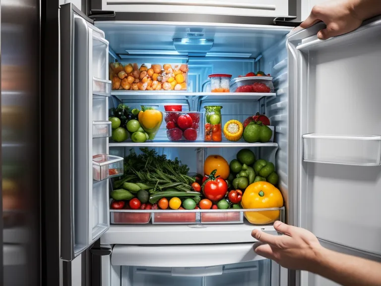 mains rangeant des boîtes de repas préparés dans un réfrigérateur organisé pour des repas de famille légers
