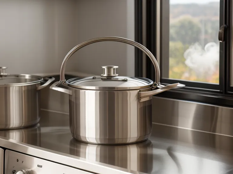 Marmite inox de sept litres qui fume sur la plaque, base d'une session de batch-cooking pour famille nombreuse