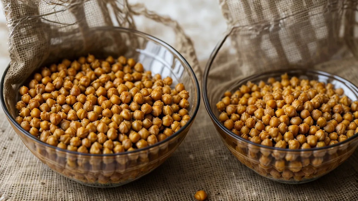 Pois chiches secs prêts pour une cuisson maison, base d'une salade légère